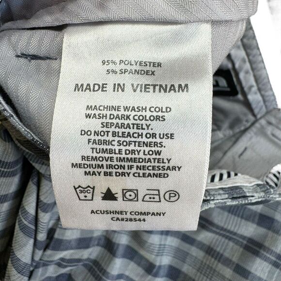 Footjoy FJ Shorts Mens 38 Plaid Bermuda Golf Gray Pockets Stretch Performance - Picture 5 of 9